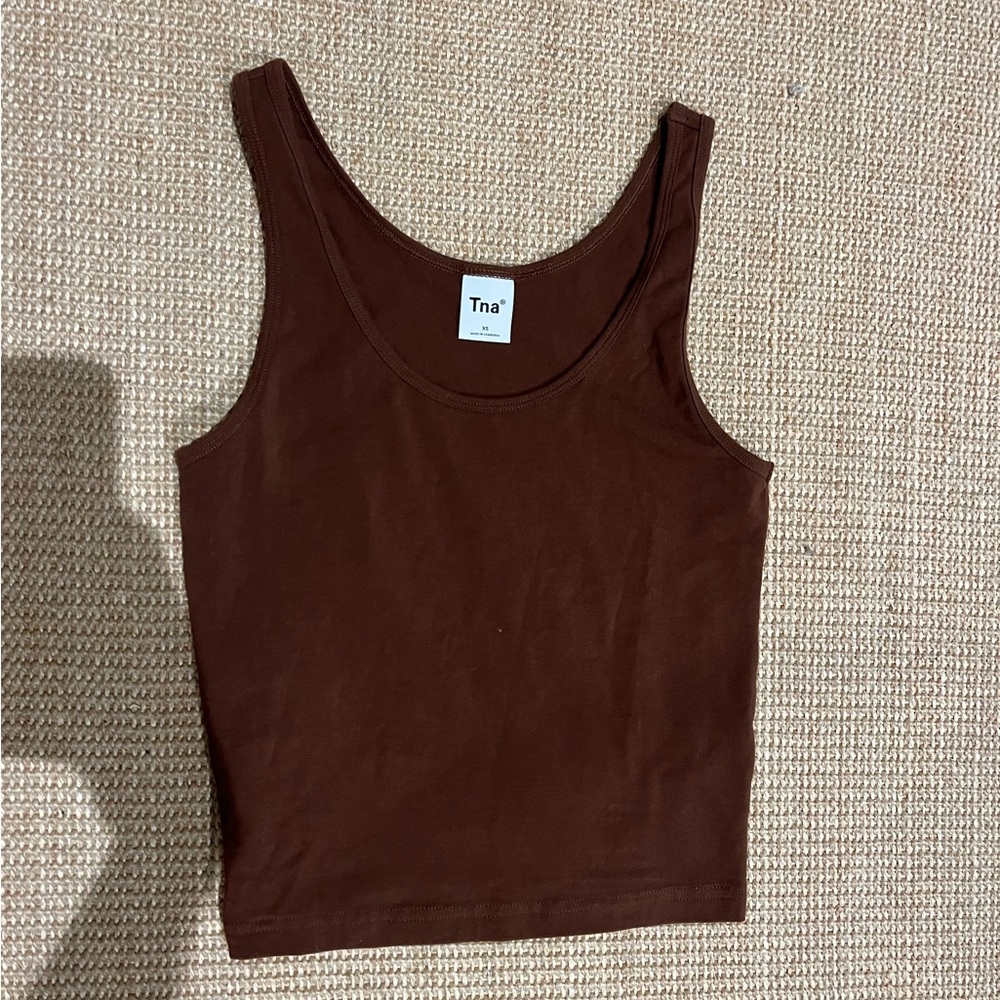 TNA Aritzia size XS chocolate brown tank top perfect condition